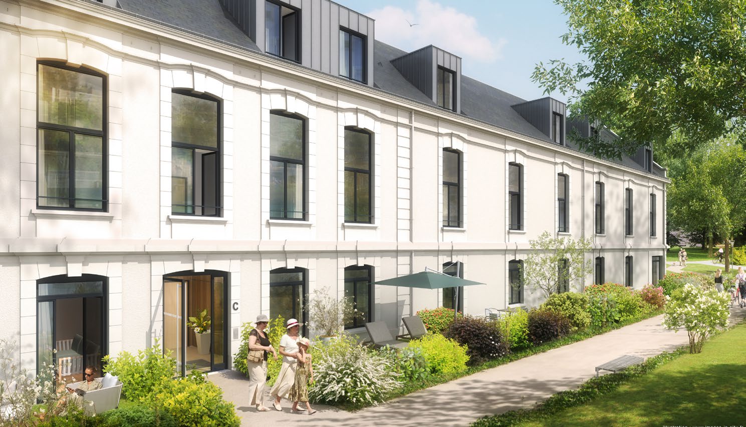 Jardins privatifs de la Résidence Jeanne à Caen
