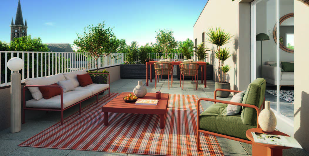 Terrasse d'un appartement du Clos des Merisiers