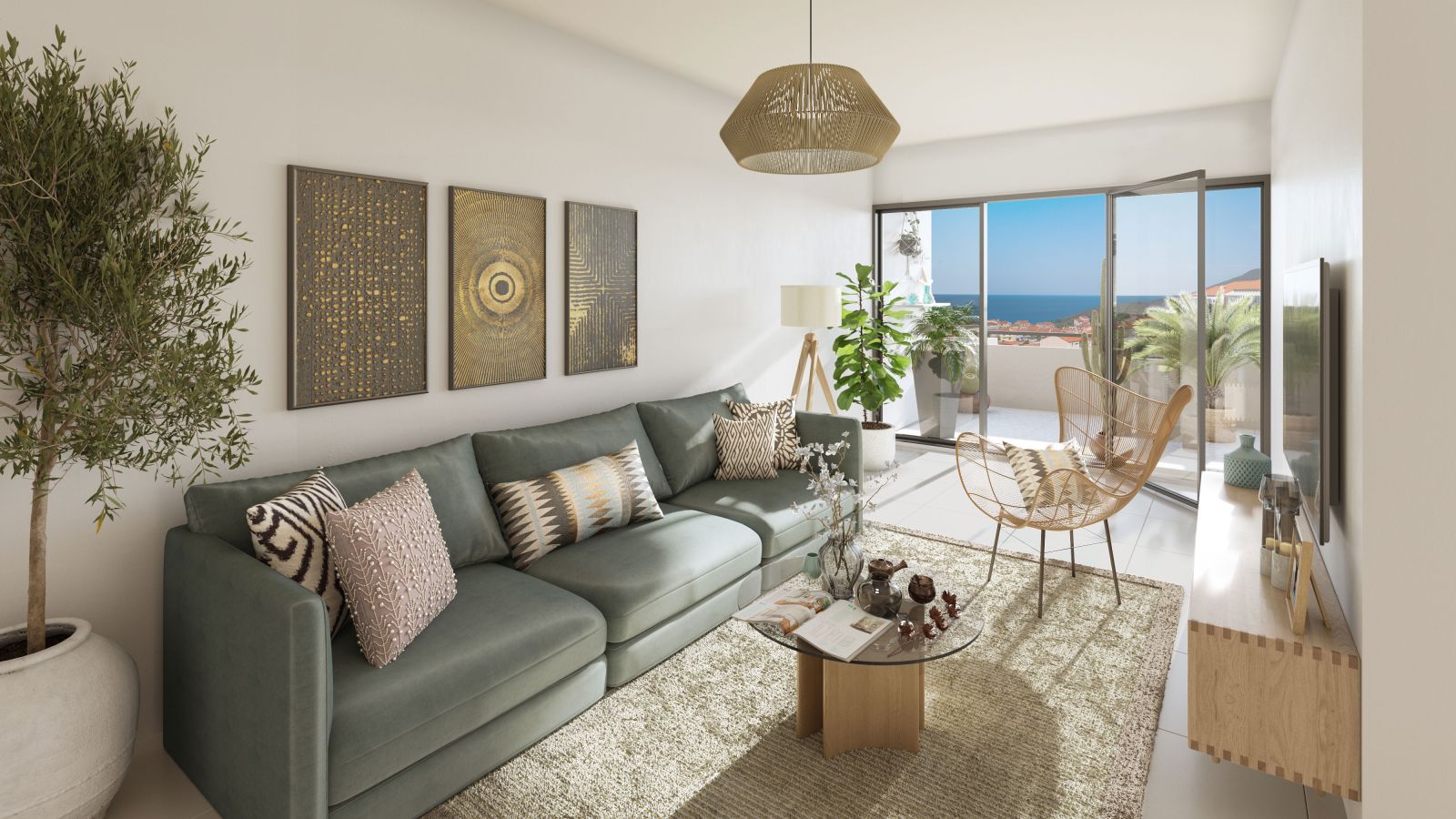 Terrasse avec vue mer d'un appartement à Port-Vendres